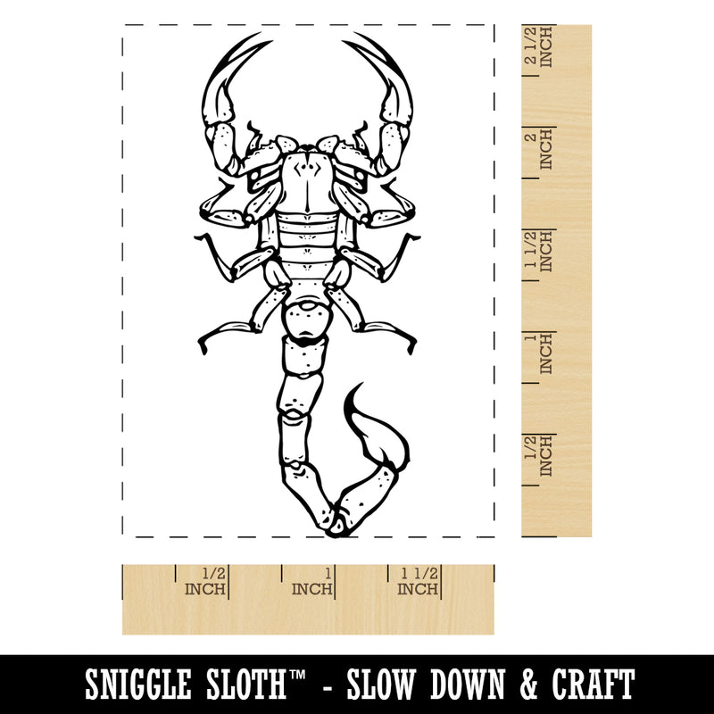 Deadly Deathstalker Desert Scorpion Rectangle Rubber Stamp for Stamping Crafting