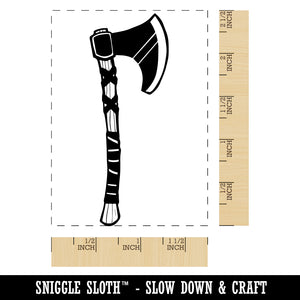 Norse Viking Battle Axe Rectangle Rubber Stamp for Stamping Crafting