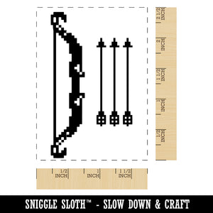 Pixel Bow and Arrow RPG Ranger Archer Weapon Rectangle Rubber Stamp for Stamping Crafting