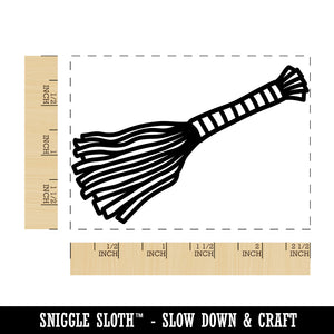 Broom Stick Krampus Witch Halloween Christmas Rectangle Rubber Stamp for Stamping Crafting