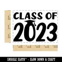 Class of 2023 with Graduation Cap Rectangle Rubber Stamp for Stamping Crafting