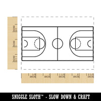 Basketball Court Aerial Top View Rectangle Rubber Stamp for Stamping Crafting