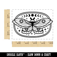 Celestial Lunar Moth Butterfly Rectangle Rubber Stamp for Stamping Crafting