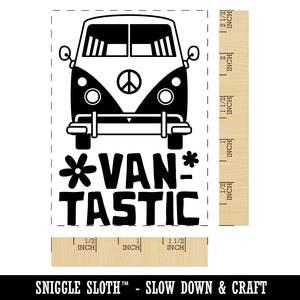 Retro Van-tastic Fantastic Pun Rectangle Rubber Stamp for Stamping Crafting
