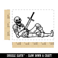 Dead Skeleton Warrior with Sword Rectangle Rubber Stamp for Stamping Crafting