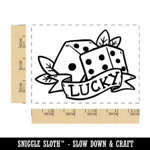 Lucky Six Sided Dice Rectangle Rubber Stamp for Stamping Crafting