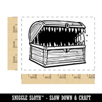 Mimic Dungeon Monster Treasure Chest Rectangle Rubber Stamp for Stamping Crafting