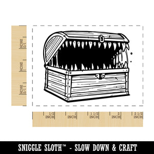 Mimic Dungeon Monster Treasure Chest Rectangle Rubber Stamp for Stamping Crafting