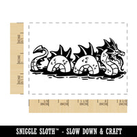 Sea Serpent Dragon Mythological Creature Rectangle Rubber Stamp for Stamping Crafting