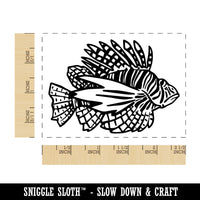 Striped Regal Lionfish Rectangle Rubber Stamp for Stamping Crafting