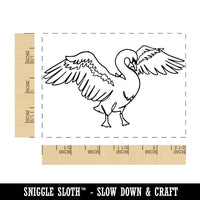 Swan Artsy Contour Line Rectangle Rubber Stamp for Stamping Crafting