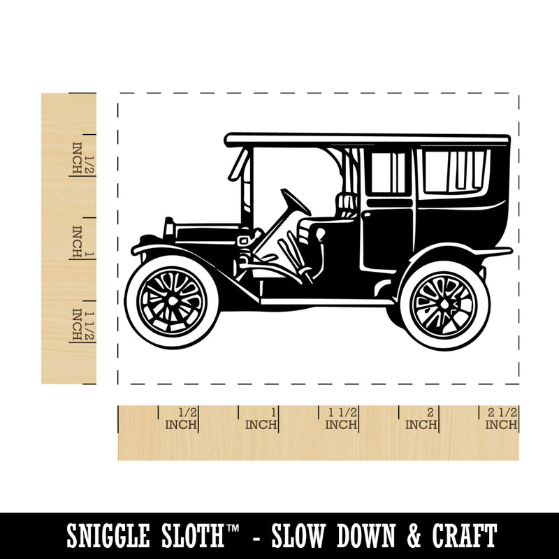 Vintage Old Timey Car Vehicle Rectangle Rubber Stamp for Stamping Crafting