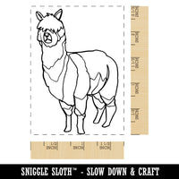 Alpaca Artsy Contour Line Rectangle Rubber Stamp for Stamping Crafting