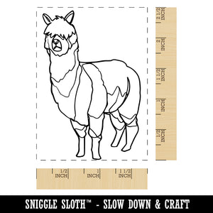 Alpaca Artsy Contour Line Rectangle Rubber Stamp for Stamping Crafting