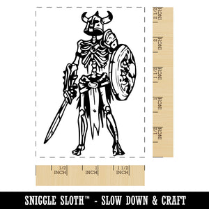 Armored Skeleton Monster Dungeons Dragons Rectangle Rubber Stamp for Stamping Crafting