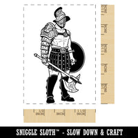 Colosseum Gladiator Warrior Fighter Rectangle Rubber Stamp for Stamping Crafting