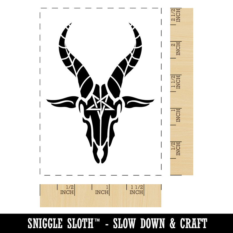 Demon Devil Satan Goat Skull Rectangle Rubber Stamp for Stamping Crafting