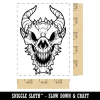 Dragon Skull Monster Bones Rectangle Rubber Stamp for Stamping Crafting