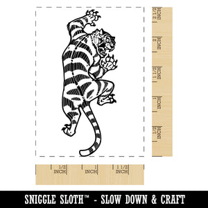 Ferocious Tiger Crawling Prowling Rectangle Rubber Stamp for Stamping Crafting