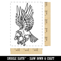 Fierce Swooping Eagle Rectangle Rubber Stamp for Stamping Crafting