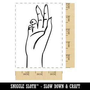 Gentle Hand Palm Rectangle Rubber Stamp for Stamping Crafting