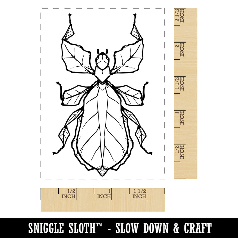 Giant Leaf Insect Bug Rectangle Rubber Stamp for Stamping Crafting