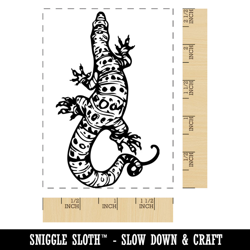 Goanna Monitor Lizard Reptile Rectangle Rubber Stamp for Stamping Crafting