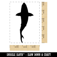 Great White Shark Top Down Silhouette Rectangle Rubber Stamp for Stamping Crafting