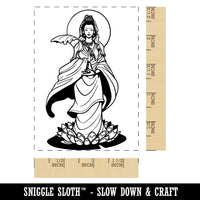 Guanyin Goddess God of Mercy Compassion Rectangle Rubber Stamp for Stamping Crafting