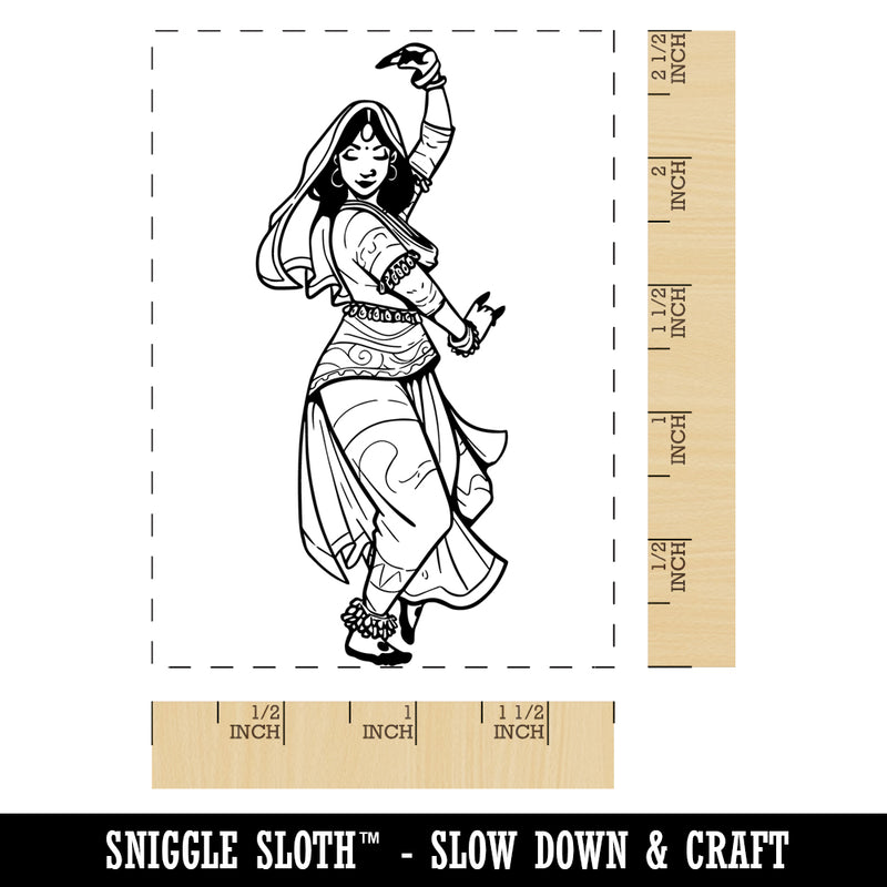 Indian Kathak Dancer Kathakan Rectangle Rubber Stamp for Stamping Crafting