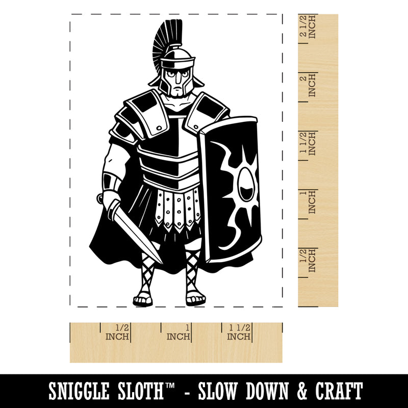Roman Centurion Soldier Warrior Legion Rectangle Rubber Stamp for Stamping Crafting