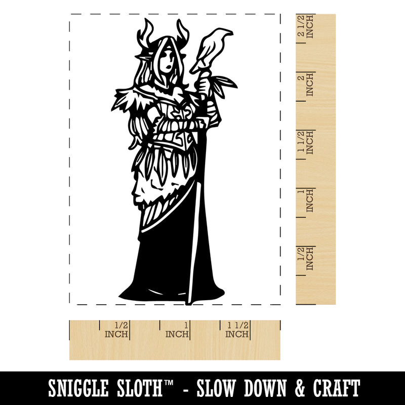 RPG Class Druid Nature Healer Rectangle Rubber Stamp for Stamping Crafting