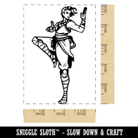 RPG Class Monk Unarmed Fighter Rectangle Rubber Stamp for Stamping Crafting