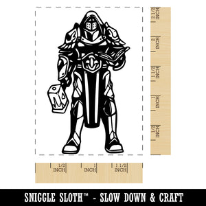 RPG Class Paladin Knight Holy Warrior Rectangle Rubber Stamp for Stamping Crafting