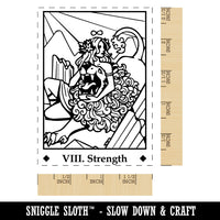 Tarot Strength Card Major Arcana Rectangle Rubber Stamp for Stamping Crafting