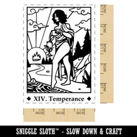 Tarot Temperance Card Major Arcana Rectangle Rubber Stamp for Stamping Crafting