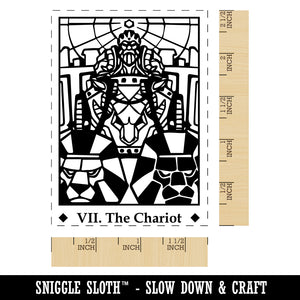 Tarot The Chariot Card Major Arcana Rectangle Rubber Stamp for Stamping Crafting
