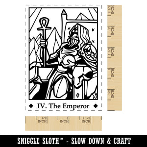 Tarot The Emperor Card Major Arcana Rectangle Rubber Stamp for Stamping Crafting