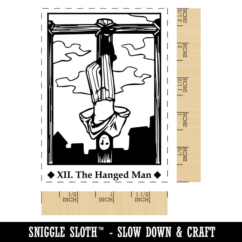 Tarot The Hanged Man Card Major Arcana Rectangle Rubber Stamp for Stamping Crafting