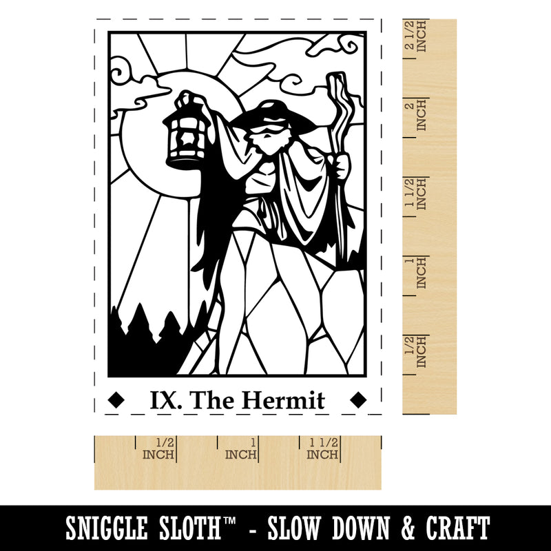 Tarot The Hermit Card Major Arcana Rectangle Rubber Stamp for Stamping Crafting