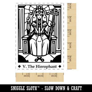 Tarot The Hierophant Card Major Arcana Rectangle Rubber Stamp for Stamping Crafting