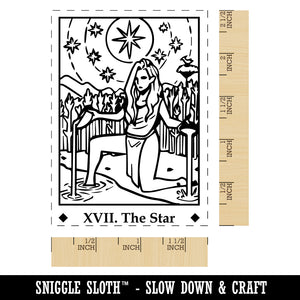 Tarot The Star Card Major Arcana Rectangle Rubber Stamp for Stamping Crafting