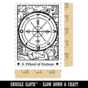 Tarot Wheel of Fortune Card Major Arcana Rectangle Rubber Stamp for Stamping Crafting