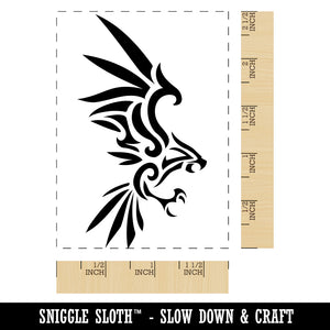 Tribal Eagle Hawk Rectangle Rubber Stamp for Stamping Crafting