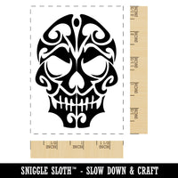Tribal Skeleton Skull Rectangle Rubber Stamp for Stamping Crafting