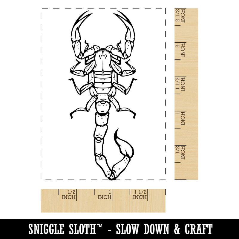 Venomous Realistic Scorpion Rectangle Rubber Stamp for Stamping Crafting