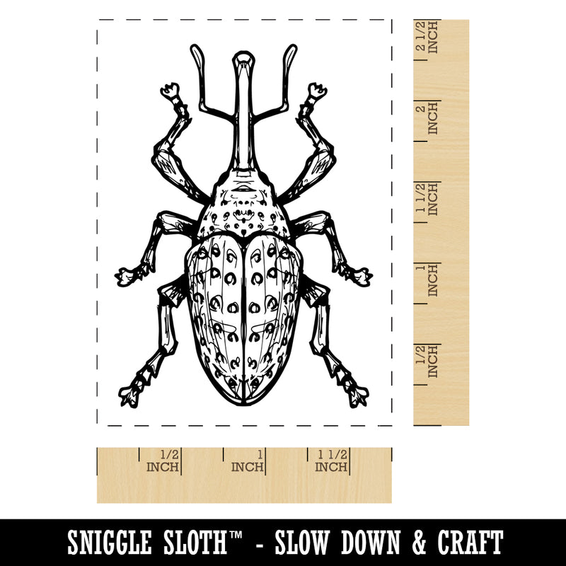 Weevil Snout Beetle Insect Bug Rectangle Rubber Stamp for Stamping Crafting