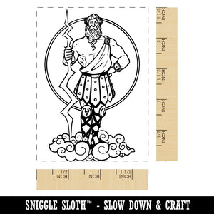 Zeus Greek God of Thunder Rectangle Rubber Stamp for Stamping Crafting