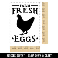 Farm Fresh Eggs Chicken with Hen and Stars Rectangle Rubber Stamp for Stamping Crafting