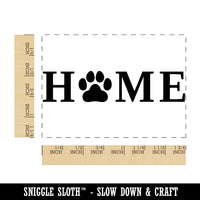 Home with Paw Print Dog Cat Pet Rectangle Rubber Stamp for Stamping Crafting